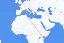 Flyrejser fra Malindi, Kenya til Nantes, Frankrig