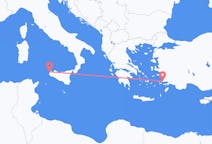 Vluchten van Trapani, Italië naar Bodrum, Turkije