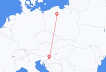 Flyg från Zagreb, Kroatien till Bydgoszcz, Polen