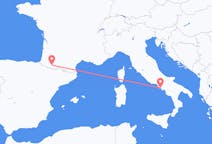 Flyg från Neapel, Italien till Lourdes (kommun i Brasilien, São Paulo, lat -20,94, long -50,24), Frankrike