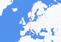 Flights from Ajaccio, France to Røros, Norway