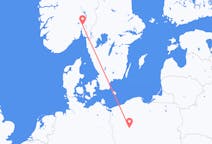Vluchten van Oslo, Noorwegen naar Poznan, Polen