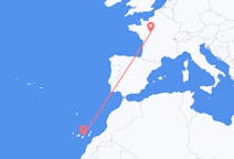 Vluchten van Tours, Frankrijk naar Las Palmas (ort i Mexiko, Veracruz, Tihuatlán), Spanje