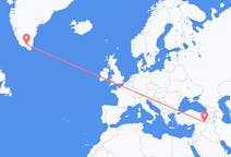Flyreiser fra Mardin, Tyrkia til Narsarsuaq, Grønland