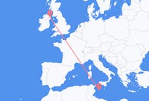 Flyg från Lampedusa, Italien till Belfast, Nordirland