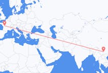 Flyreiser fra Kunming, Kina til Poitiers, Frankrike