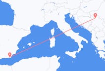 セルビアのベオグラードから、スペインのアルメリアまでのフライト