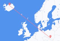 Vluchten uit Krakau, Polen naar Akureyri, IJsland