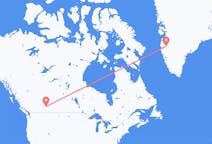 Loty z Calgary, Kanada do Kangerlussuaq, Grenlandia