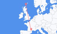 Flyreiser fra Carcassonne, Frankrike til Kirkwall, Skottland
