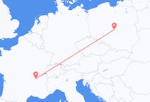 Voos de Łódź, Polônia para Lião, França