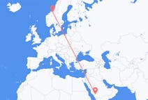 Flyreiser fra Bisha, Saudi-Arabia til Trondheim, Norge