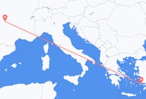 ギリシャのコス島からから、フランスのリモージュまでのフライト