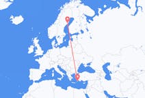 Flights from Rhodes, Greece to Umeå, Sweden