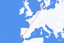 Vluchten van Sønderborg, Denemarken naar Faro, Napoli, Portugal