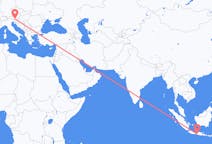 Flyg från Yogyakarta, Indonesien till Klagenfurt, Österrike