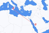 出发地 沙特阿拉伯出发地 Ta 如果目的地 意大利卡塔尼亞的航班