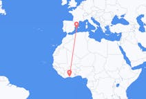 Flyreiser fra Abidjan, til Ibiza