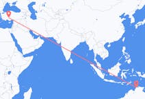 Flyrejser fra Darwin, Australien til Konya, Tyrkiet