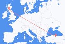 Flyrejser fra Karamustafapasa, Tyrkiet til Glasgow, Skotland