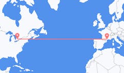 Flyg från Waterloo, Ontario, Kanada till Aspiran, Frankrike