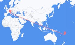 Flyreiser fra Kadavu, Fiji til Bastia, Frankrike