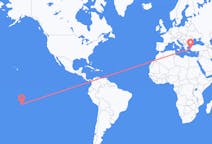 Flyrejser fra Huahine, Fransk Polynesien til Izmir, Tyrkiet
