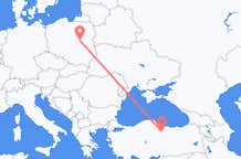 Flyrejser fra Tokat, Tyrkiet til Warszawa, Polen