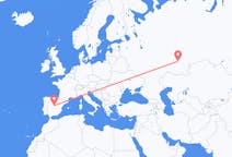 Flyg från Ufa, Ryssland till Madrid, Spanien