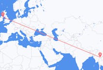 Flyreiser fra Kengtung, Myanmar (Burma) til Belfast, Nord-Irland
