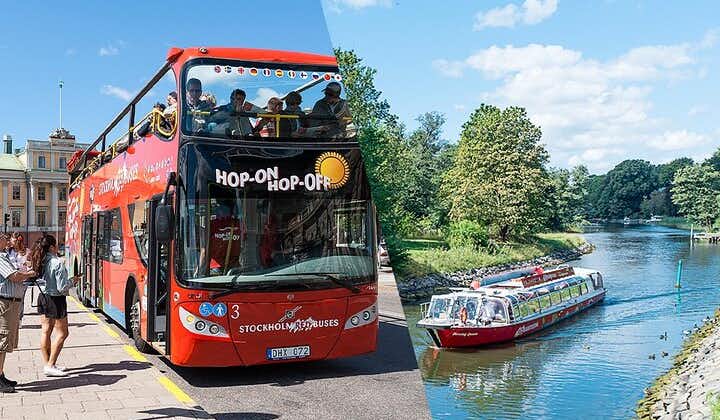 Tour di Stoccolma in barca e in autobus Hop-On Hop-Off rosso