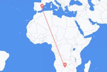 Vluchten van Maun, Botswana naar Alicante, Spanje