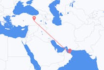 Loty z Muscat, Oman do Elaziga, Turcja