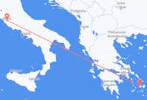 ギリシャのパリキアからから、イタリアのローマまでのフライト