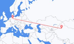 Flyg från Korla, Kina till Hannover, Tyskland