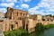 Photo of Abbey Saint Michel and fortifications along the Tarn river of the town of Gaillac in southern France.