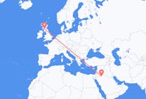 Flyreiser fra Al Jawf-regionen, Saudi-Arabia til Glasgow, Skottland