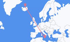アイスランドのグリムジーよりから、マルタのバレッタまでのフライト