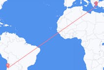 Flyreiser fra El Salvador, Chile til Naxos, Hellas