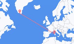 Flyrejser fra Alghero, Italien til Qaqortoq, Grønland