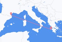 Vluchten van Perpignan, Frankrijk naar Zakynthos-eiland, Griekenland