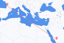 Flyreiser fra Bisha, Saudi-Arabia til Bordeaux, Frankrike