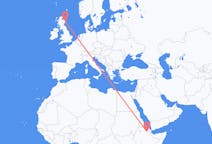 Flyrejser fra Semera, Etiopien til Aberdeen, Skotland