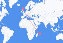 Flyreiser fra Mauritius, til Edinburgh