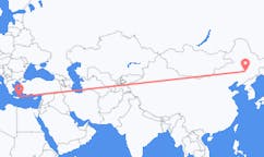 Flyg från Changchun, Kina till Sitia, Grekland