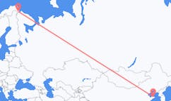 Flüge von Yantai, China nach Kirkenes, Norwegen