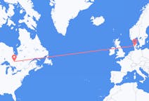 Flyreiser fra Timmins, Canada til Billund, Danmark