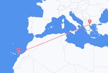 スペインのから フエルテベントゥラ島、ギリシャのへ テッサロニキフライト
