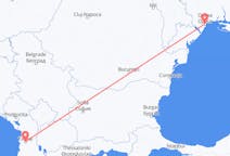 Vluchten van Odessa, Oekraïne naar Tirana, Albanië