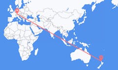 Vluchten van Whangarei, Nieuw-Zeeland naar Friedrichshafen, Duitsland
